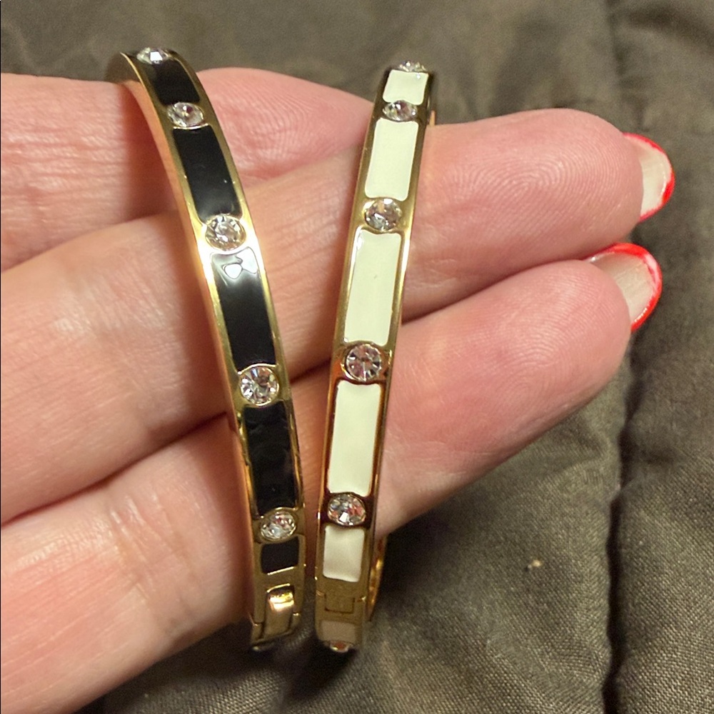 Kate Spade Gold and Black/Cream and gold Crystal Bracelets - Picture 2 of 6